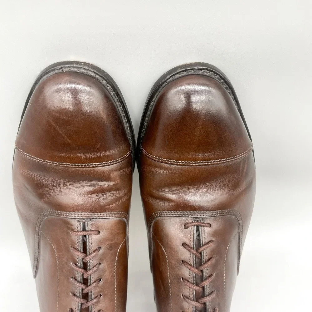 Allen Edmonds Mens 12D Park Avenue Oxford Shoes Dark Brown Leather Cap Toe